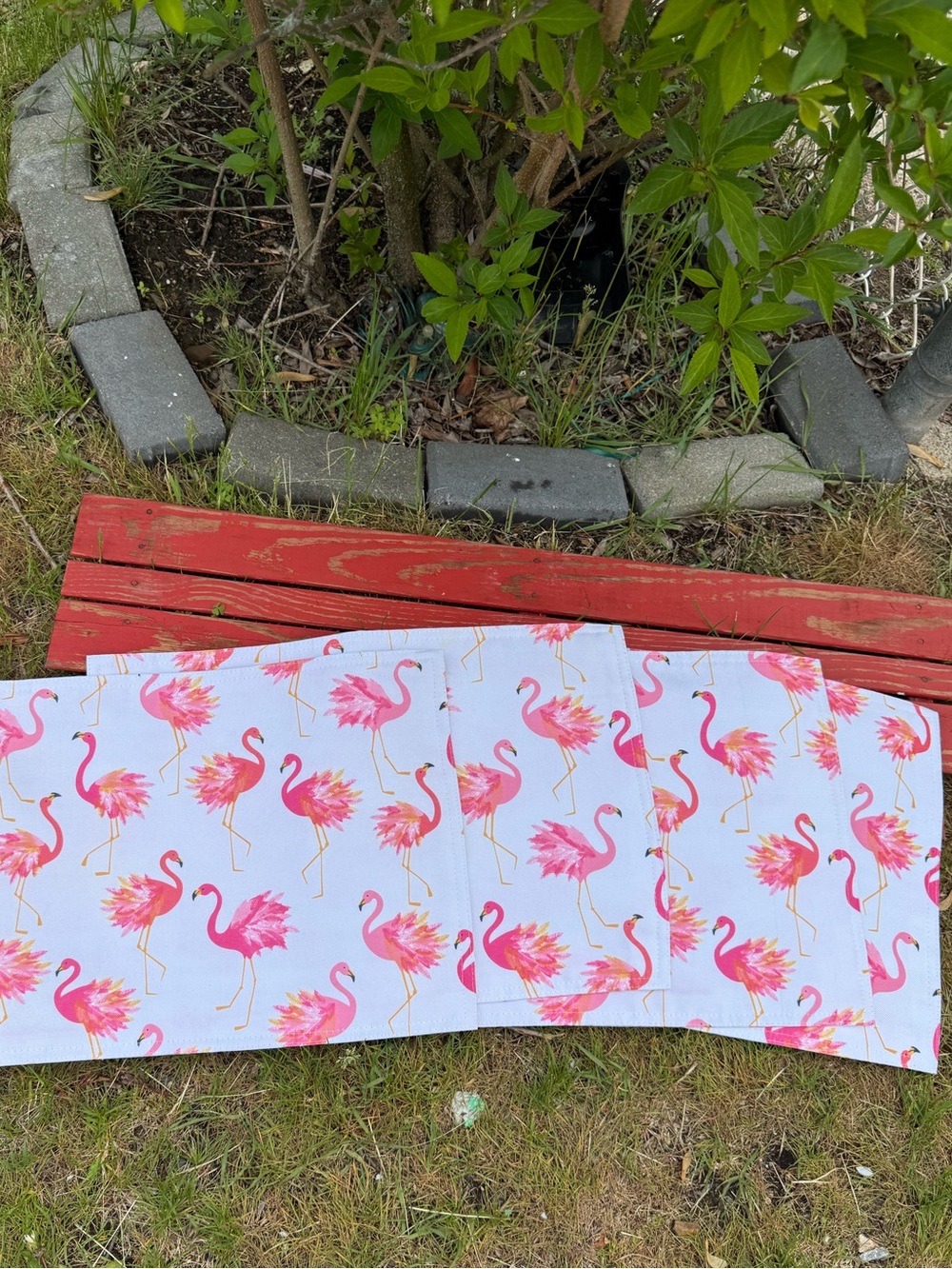 Pink Flamingo Fabric Panel - Tropical Flamingo Print